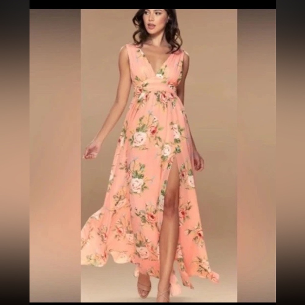 Blush Mark Size Large Versailles Floral Sleeveless Maxi Women Dress New NWT
